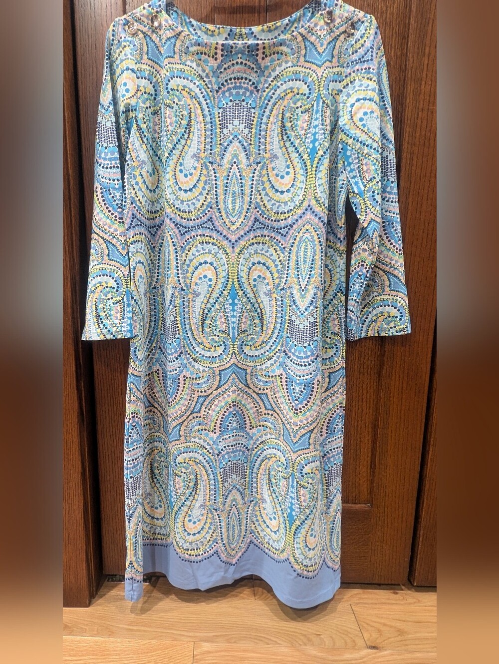 NWT Talbots Multicolor Pastel Dot & Paisley Print Dress, Size Medium